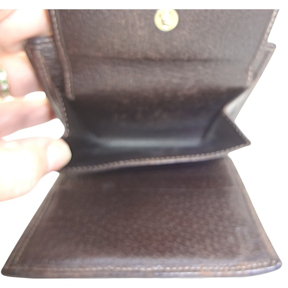 Gucci Abbey D-Ring Compact Monogram Canvas Leather Bifold Wallet Brown Gold - Picture 4 of 7